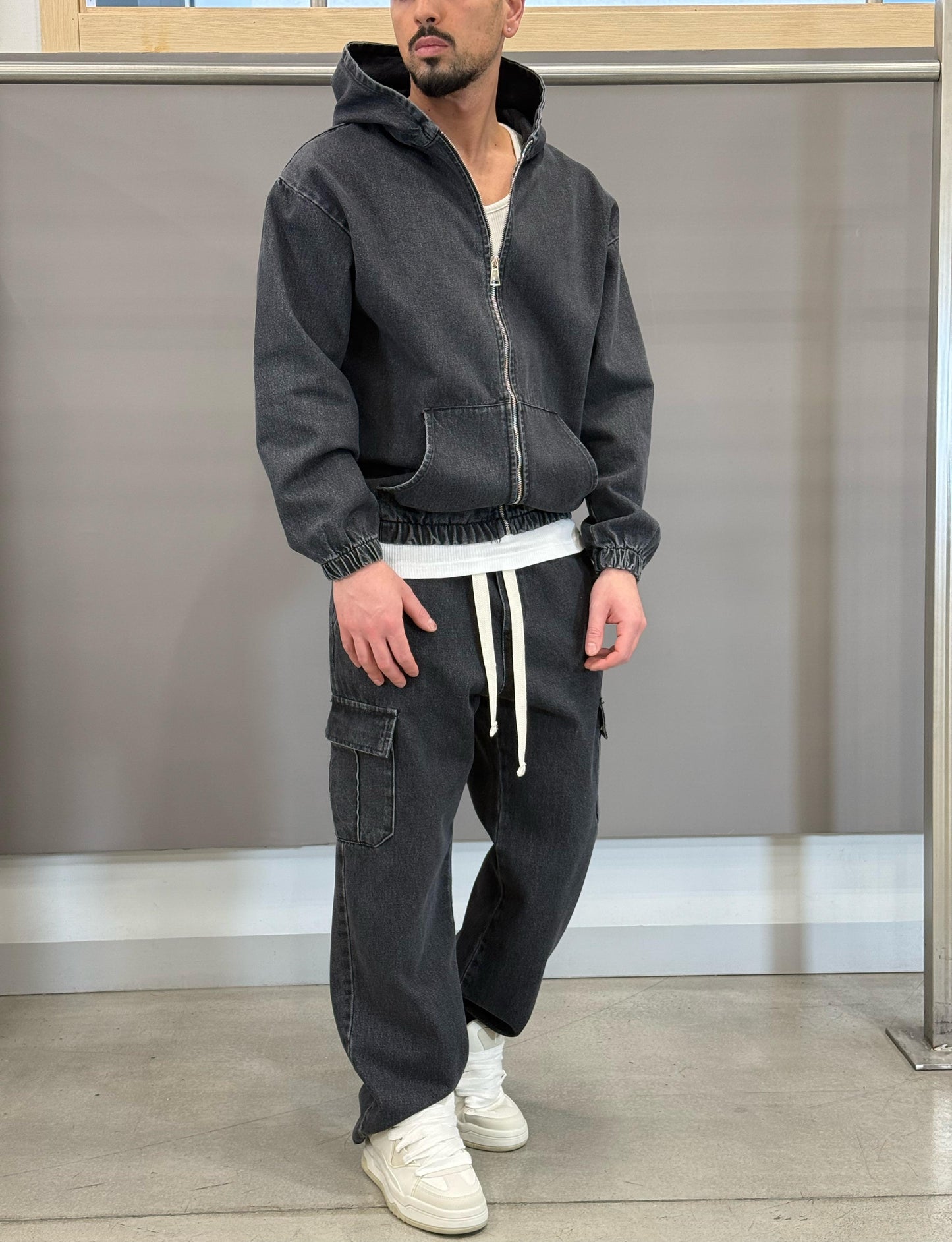 COORDINATO IN DENIM BLACK