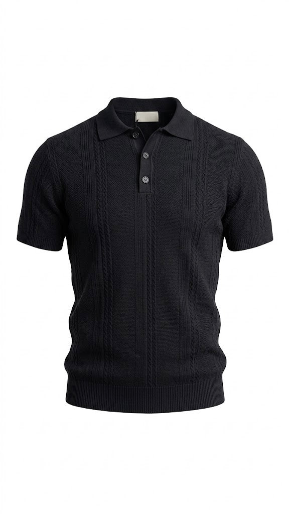 POLO BOTTONI LINKS NERO