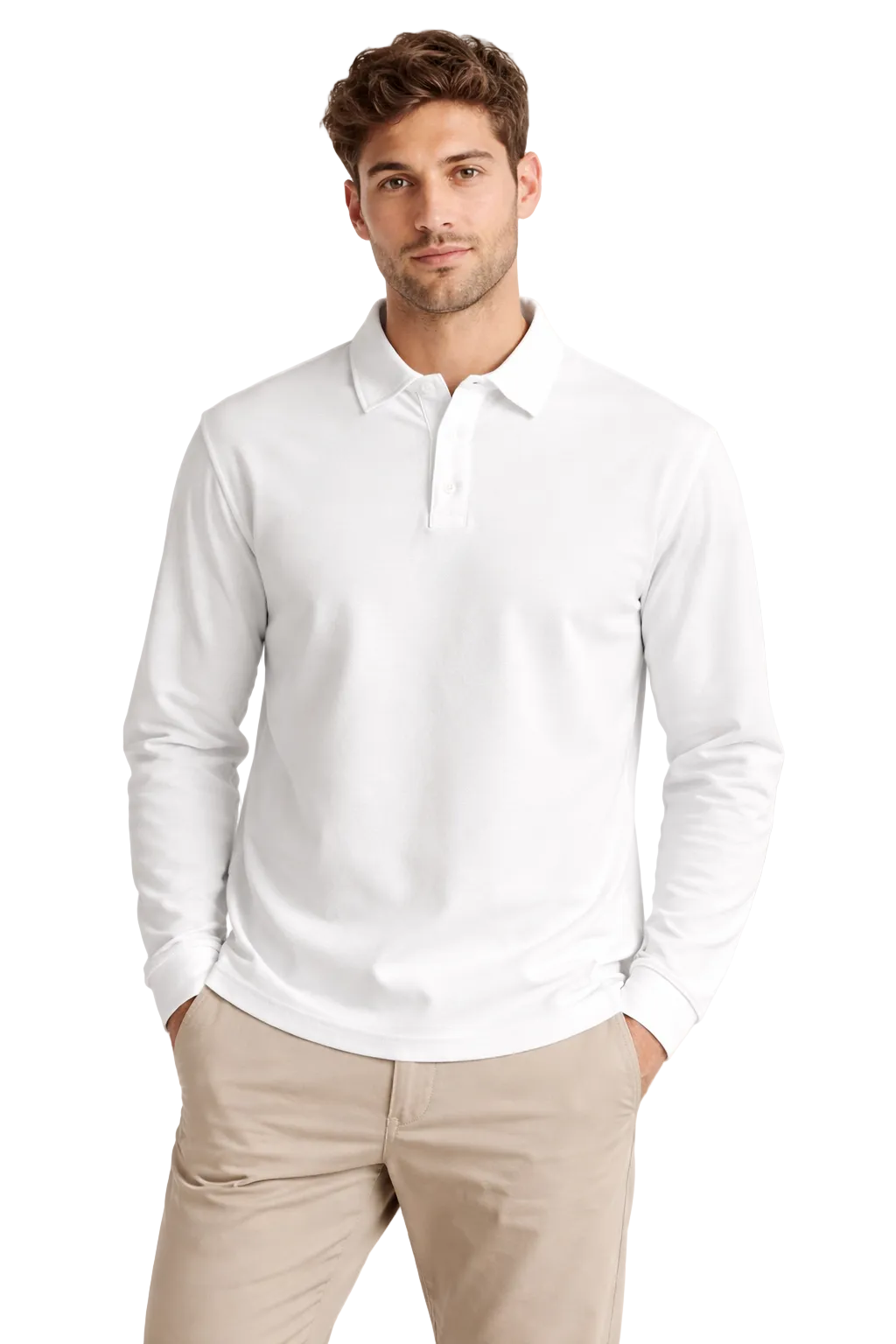 POLO MANICHE LUNGHE BIANCA