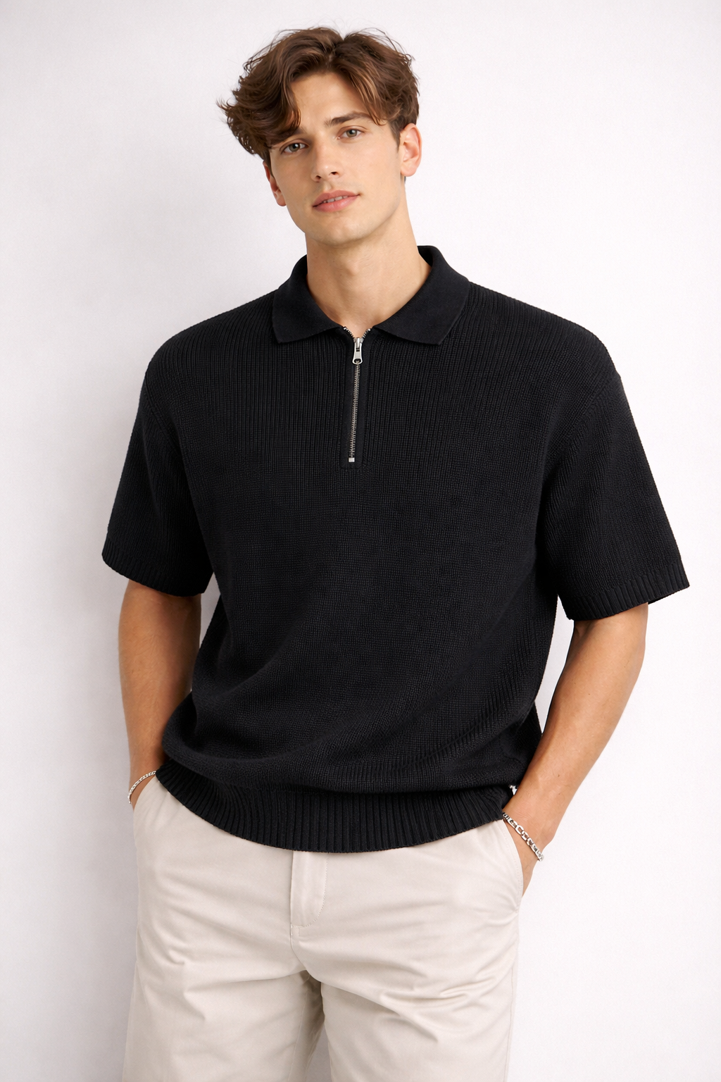 POLO ZIP NERO