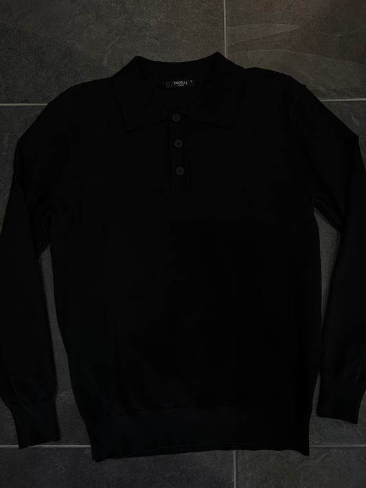 POLO MANICHE LUNGHE NERA