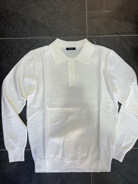 POLO MANICHE LUNGHE BIANCA
