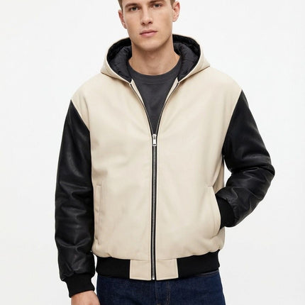 GIUBBINO BEIGE E NERO