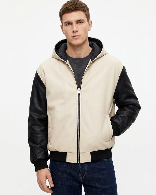 GIUBBINO BEIGE E NERO