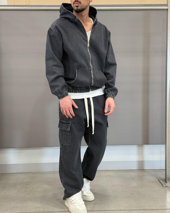 COORDINATO IN DENIM BLACK