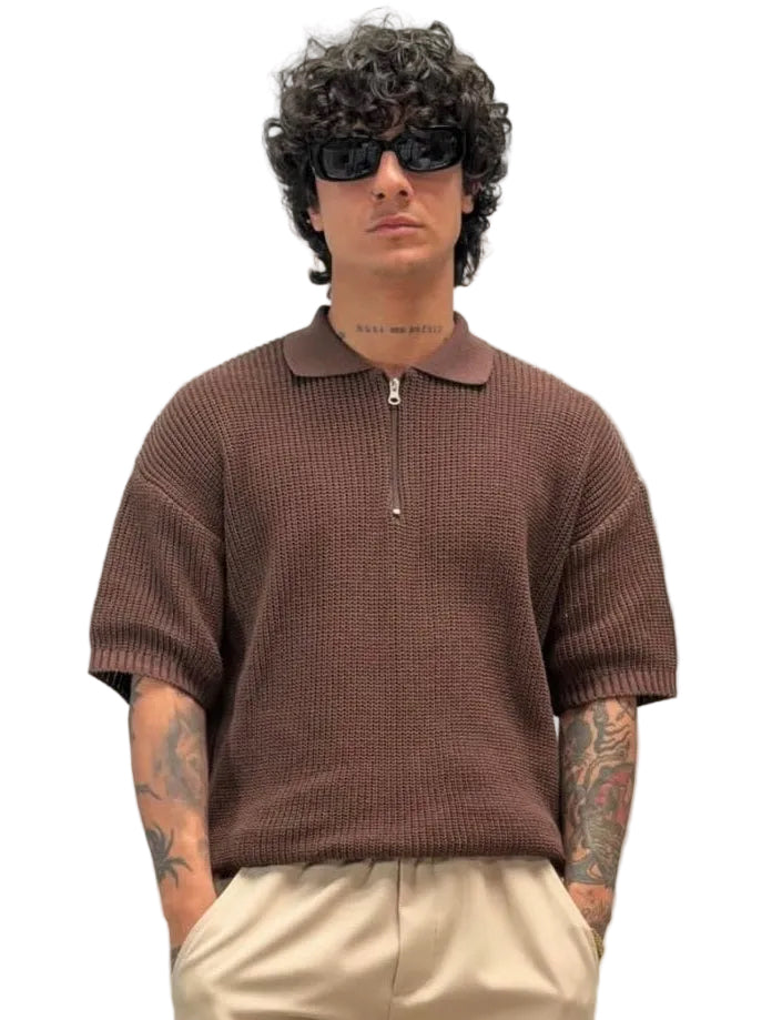 POLO ZIP MORO