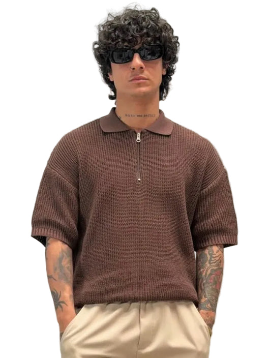 POLO ZIP MORO