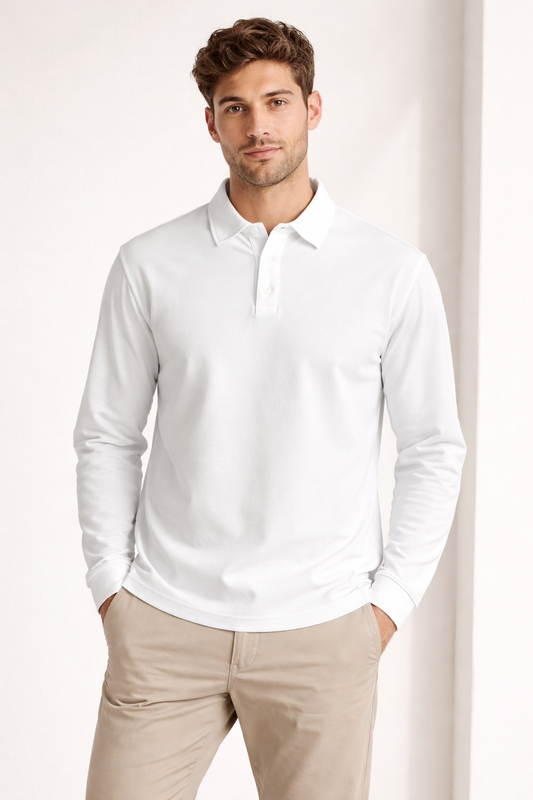 POLO MANICHE LUNGHE BIANCA