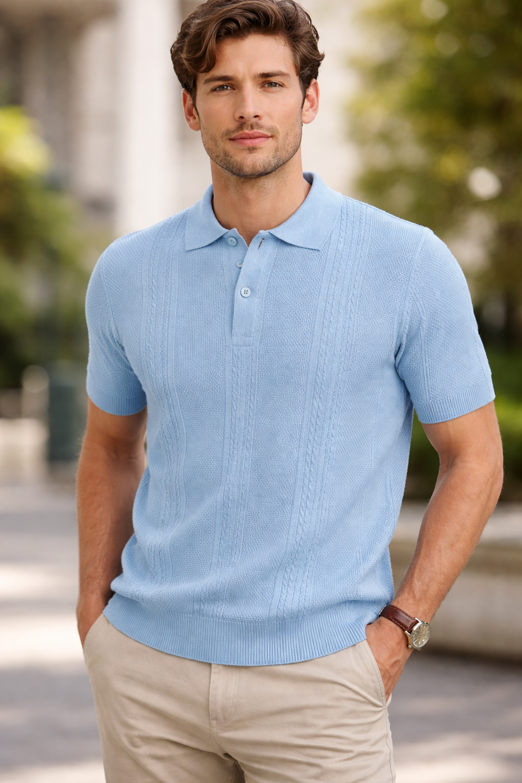 POLO BOTTONI LINKS CIELO