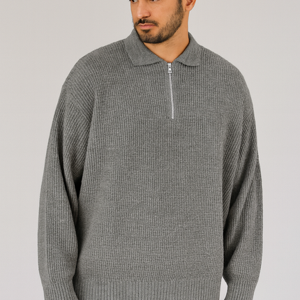 MAGLIONCINO ZIP GRIGIO