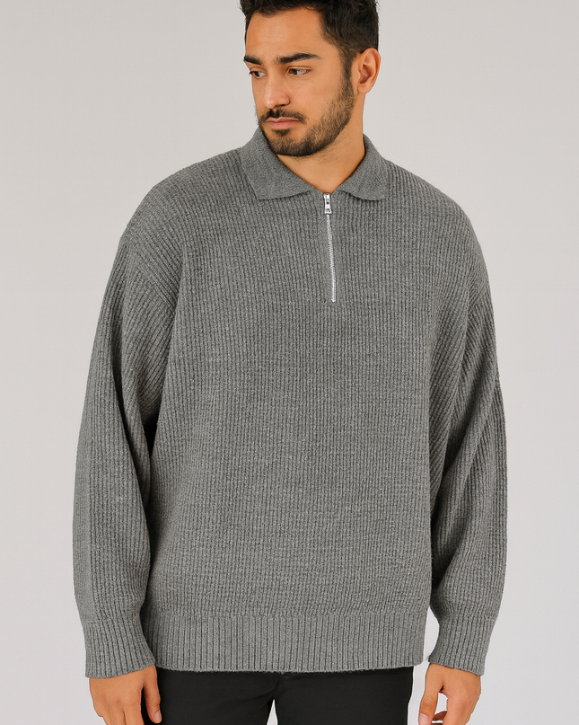 MAGLIONCINO ZIP GRIGIO