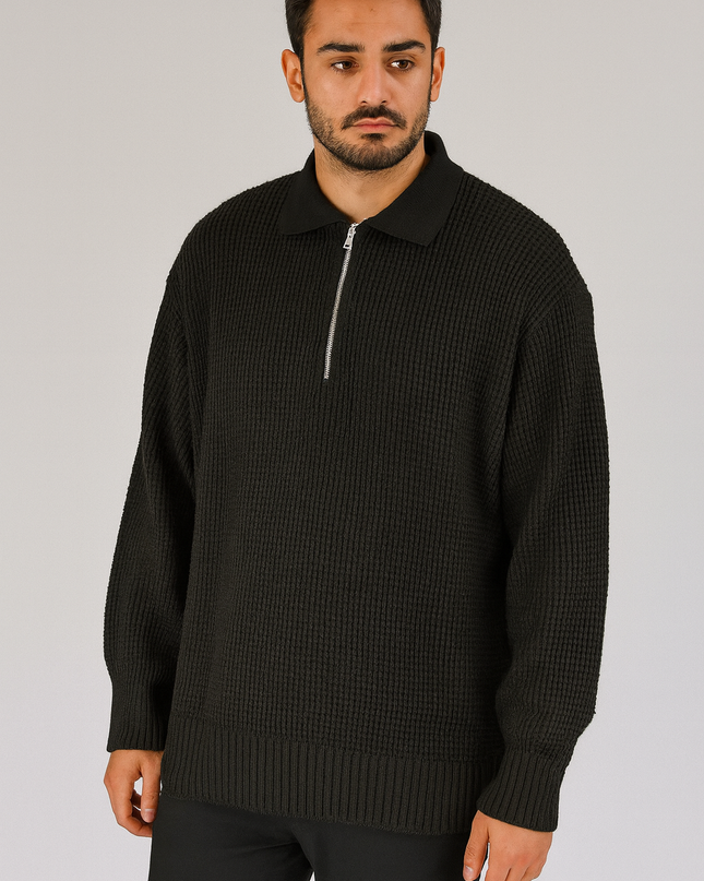 MAGLIONCINO ZIP NERO